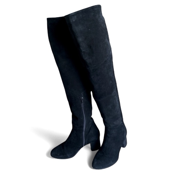 Coconuts by Matisse Black Suede Over the Knee Boots Size 7.5 Calf 15” Height 23” - Picture 3 of 16